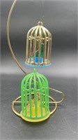 SMALL BIRD IN CAGE ORNAMENTS-MADE IN HONG KONG X 2