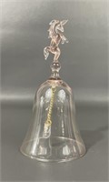 Vintage Hand Blown Pink Glass Unicorn Bell