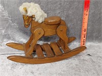 Small Wooden Rocking Horse Décor