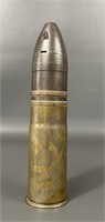 WWI Trench Art Engraved Artillery Shell (1918)