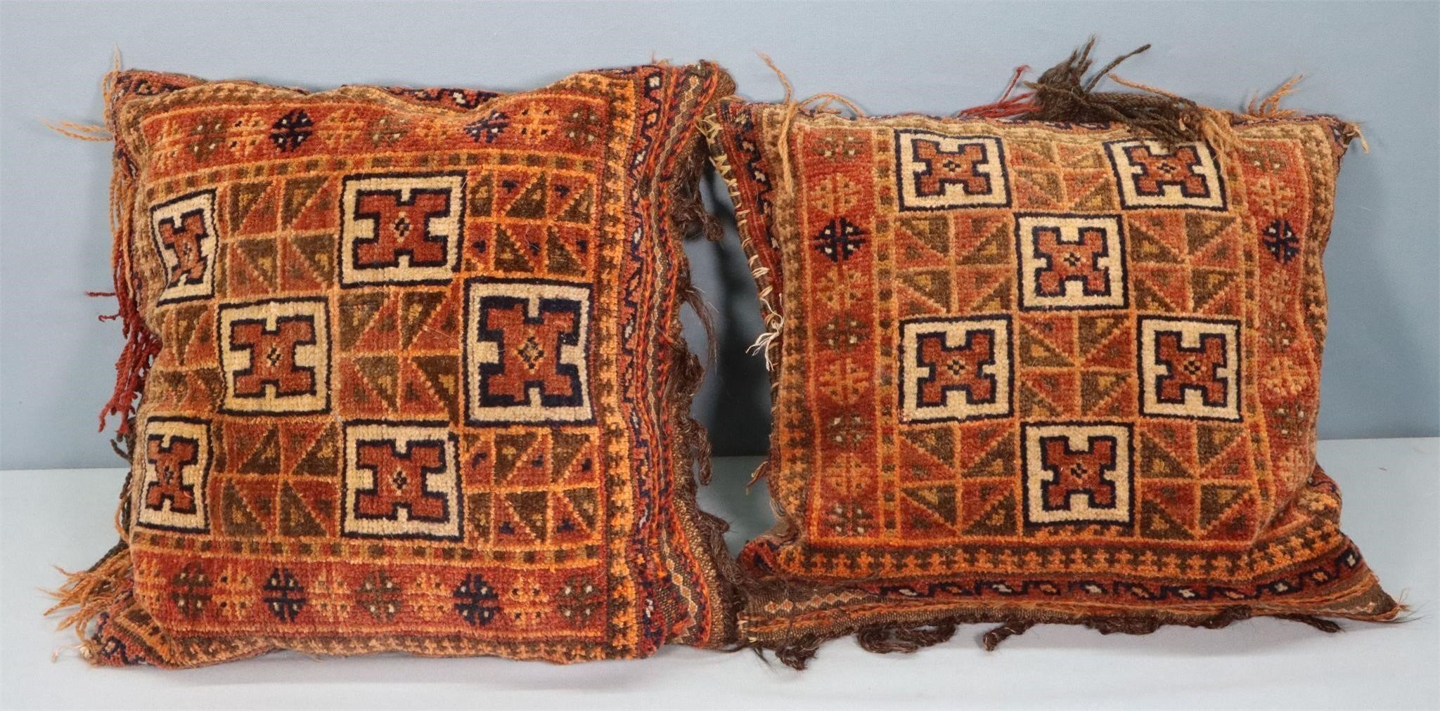 (2) Persian Saddle Rug Pillows