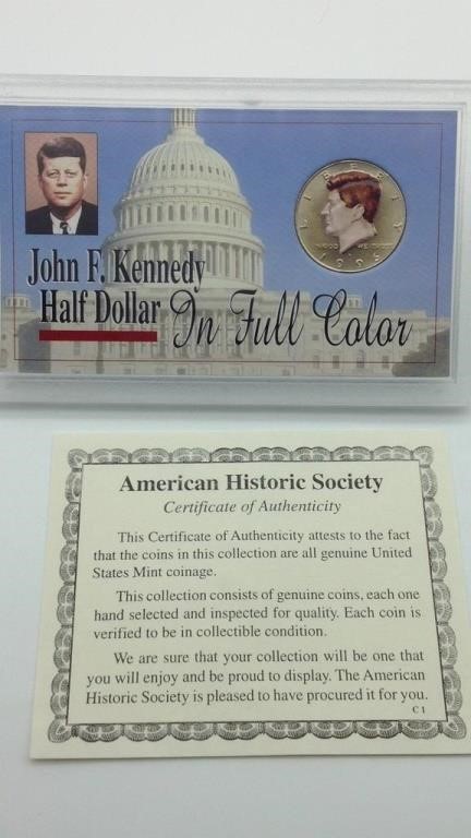 John F. Kennedy Half Dollar in Full Color