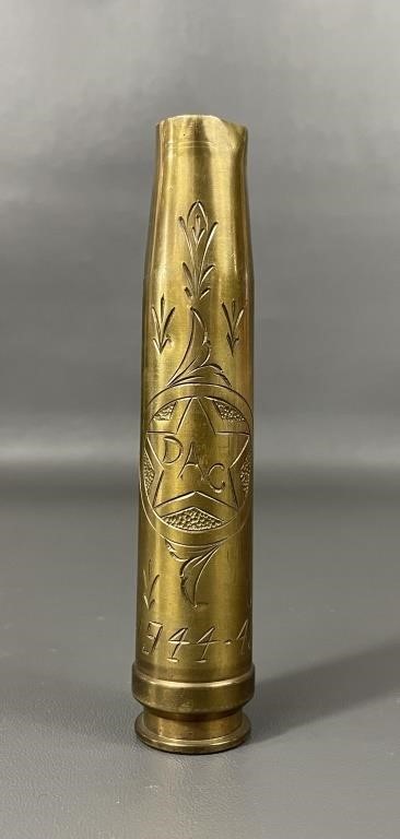 WWII 20mm Engraved Trench Art