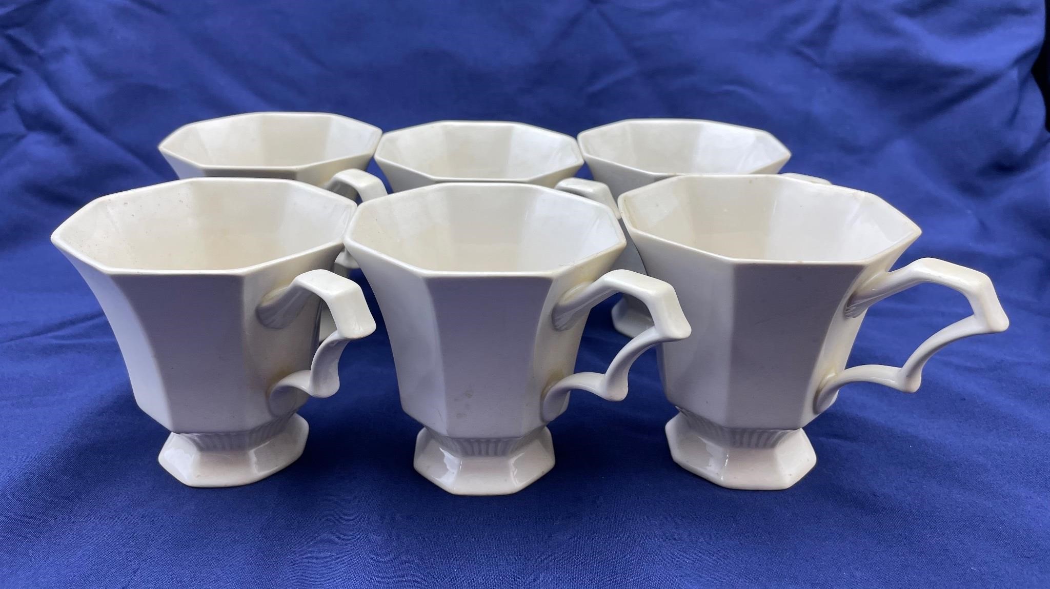 6 Vintage Independence Ironstone Tea Cups