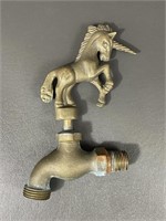 Vintage Brass Unicorn Outdoor Faucet