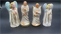 SET OF 4 EARLY CHALKWARE ANGELS