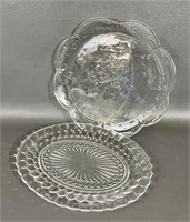 Two Anchor Hocking Glass Serving Platters