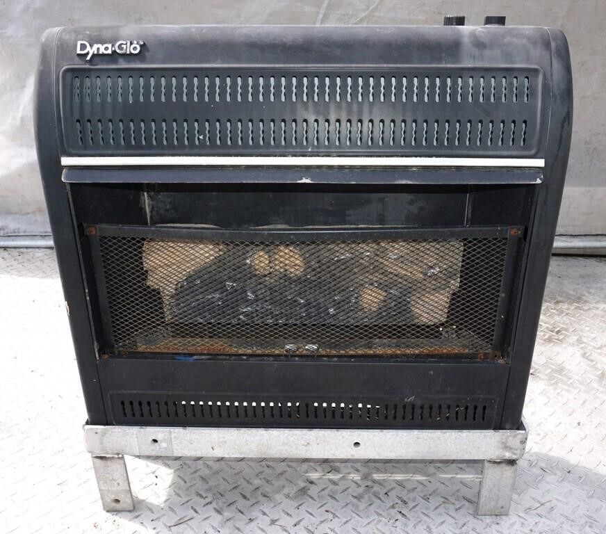 Dynaglo gas heater on stand