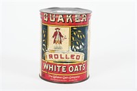 EARLY QUAKER ROLLED WHITE OATS POUND TIN