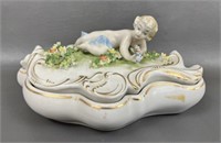 Antique Kalk German Porcelain Figural Covered Box