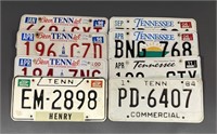 Eight Miscellaneous Tennessee License Plates