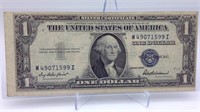 1935F $1 Silver Certificate ERROR CUT