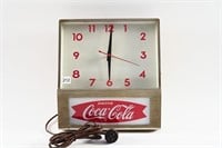 DRINK COCA-COLA "FISHTAIL" LIGHTED WALL CLOCK