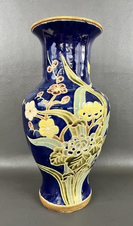 Large Floral Pottery Vase