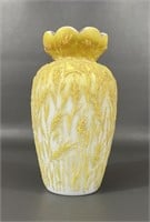 Mt. Washington Coralene Satin "Wheat" Vase