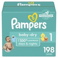 Pampers Baby Dry Diapers Size 1  198 Count
