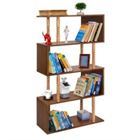 Bookcase, 5 Tier Bookshelf, Geometric Bookcase,