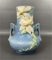 Roseville Pottery Clematis Handled Vase