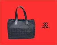 CHANEL New Travel Line Tote Bag Handbag Black