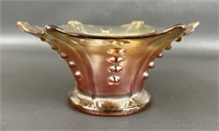 Vintage Dugan Target Carnival Glass Squatty Vase