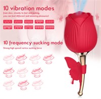 Woman vibrating ROSE adult toy for her 10 speed