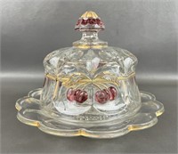 Vintage Northwood Cherry & Cable Butter Dish