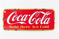 COCA-COLA SOLD HERE ICE COLD SSP KICK PLATE SIGN