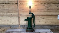 Pitcher pump converted into a lamp