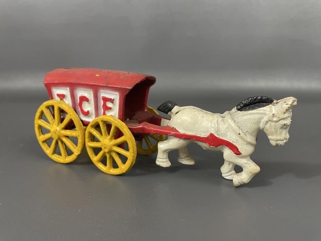 Cast Iron Horse Drawn "Ice" Carriage *Reproduction