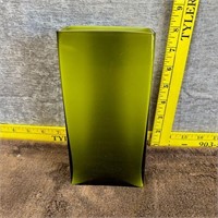 Rectangle Faded Green Cased Art Glass Vase