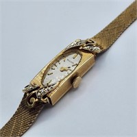14k Gold & Diamond Bulova Ladies Watch