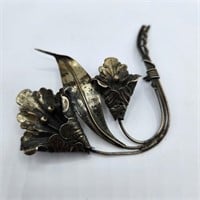 Vintage Sterling Flower Brooch for Repair (21.2g)