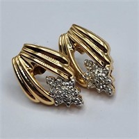 14k Gold & Diamond Earrings (3.7g)