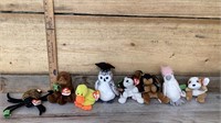 Assortment of Beanie babies - spinner, seaweed,