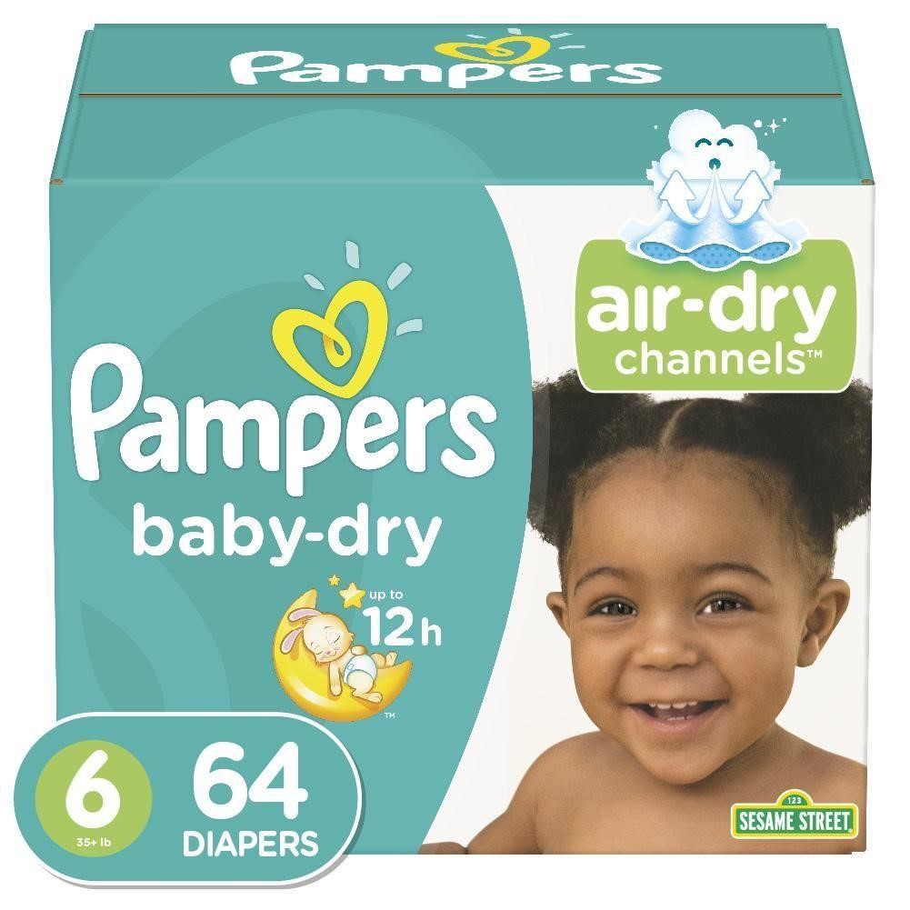 Pampers Baby Dry Diapers Size 6  64 Count