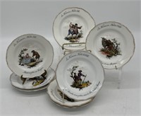 (8) Meissen La Fontaine Fable Plates