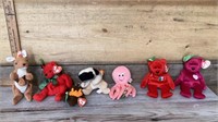 Assortment of Beanie babies - Chocolate, inky,