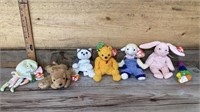 Assortment of Beanie babies  - inch, poopise,
