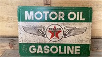 Motor oil/ Texaco sign embossed