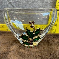 Bohemian Crystal Jeweled Holly Leaf Vase Teleflora