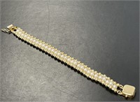 14 KT Gold Beads and Pearls Bracelet
