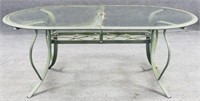 Metal Outdoor Patio Dining Table w/Glass Top