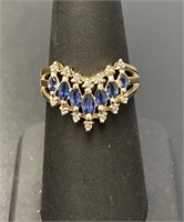 14 KT Diamond and Sapphire Ring