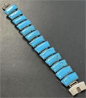 Mexican Sterling Turquoise Bracelet