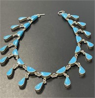 Mexican Sterling Turquoise Necklace