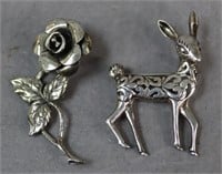 Sterling Brooches / 2 pc