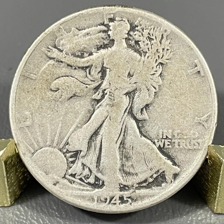 1945 Walking Liberty Silver (90%) Half Dollar