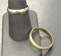 Mens 14 KT YG Band and Ladies 14 KT WG Band