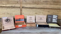 Assortment of wooden cigar boxes