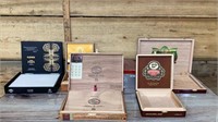 Assortment of wooden cigar boxes